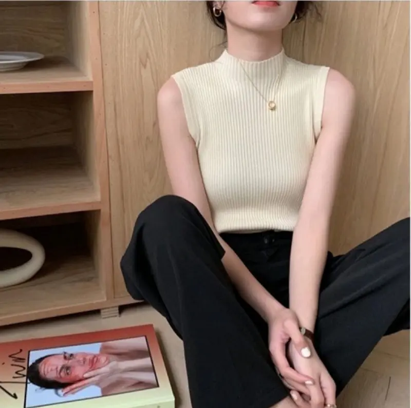 BEST SELLER - BAJU ATASAN RIB CLARESTA KNIT LEHER TINGGI UKURAN (S/L/XL) - BAJU RAJUT WANITA TANPA LENGAN - MANSET LEKBONG - INNER MANSET DALEMAN HIJAB - MANSET PREMIUM / MANSET TERMURAH 4