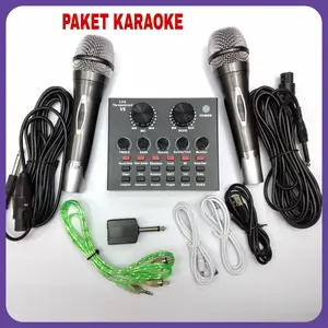 Alat karaoke Sound card V8 Mixer Bluetooth SoundCard V8 Audio USB External Soundcard Black Metal Laptop