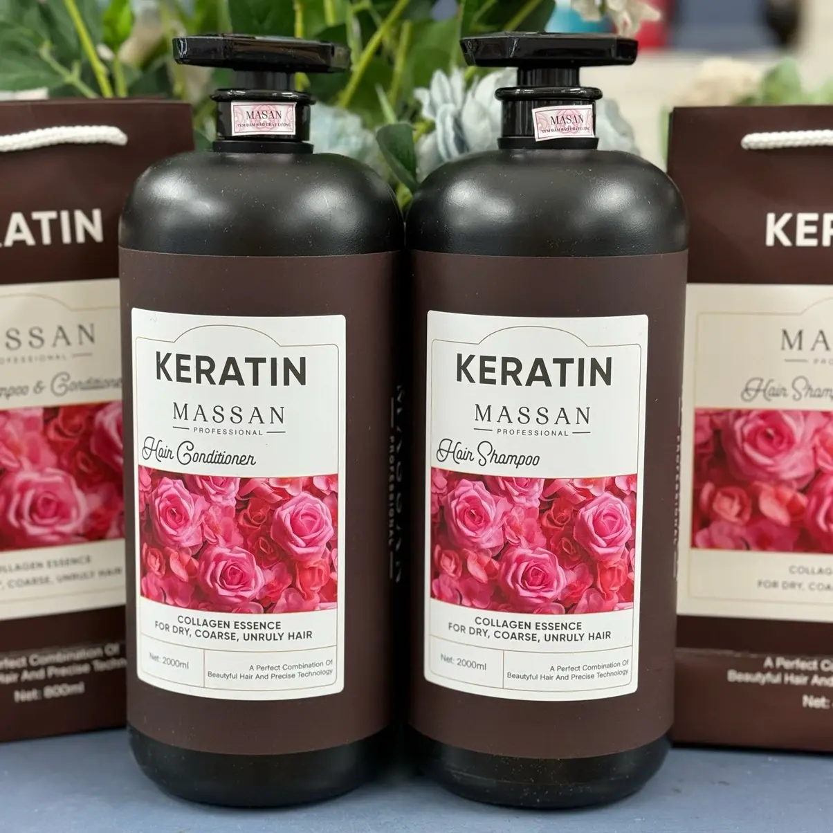 Dầu GỘI  XẢ KERATIN MASSAN , 2000ml/1 chai , hỗ trợ giúp mềm mượt ,  hương thơm sang trọng