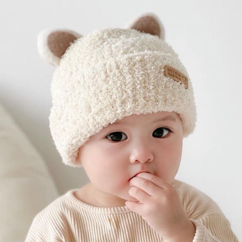 mũ cho bé lông cừu hình gấu giữ ấm từ 6 tháng đến 23 tuổi mã 22
