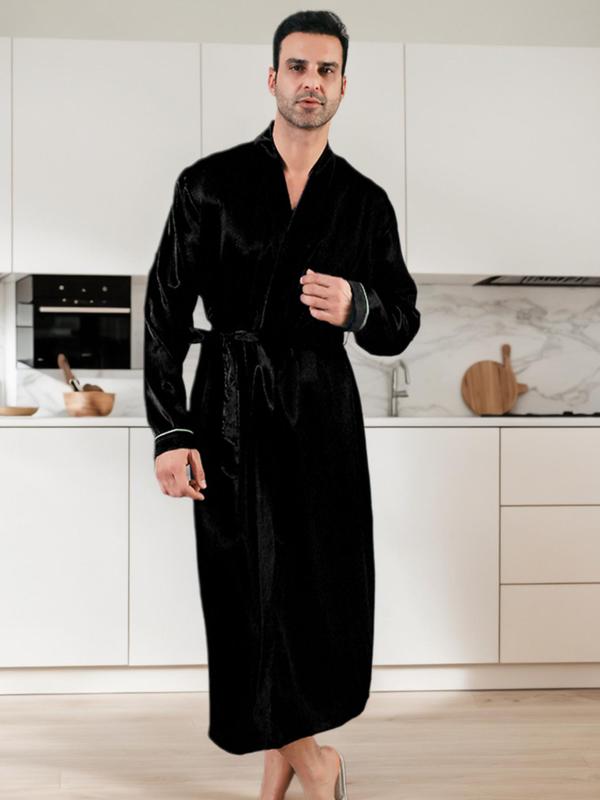 Men's Graphic Print Bathrobe, Casual Soft Comfortable Long Sleeve Dressing Gown, Men's Sleepwear for Spring 5