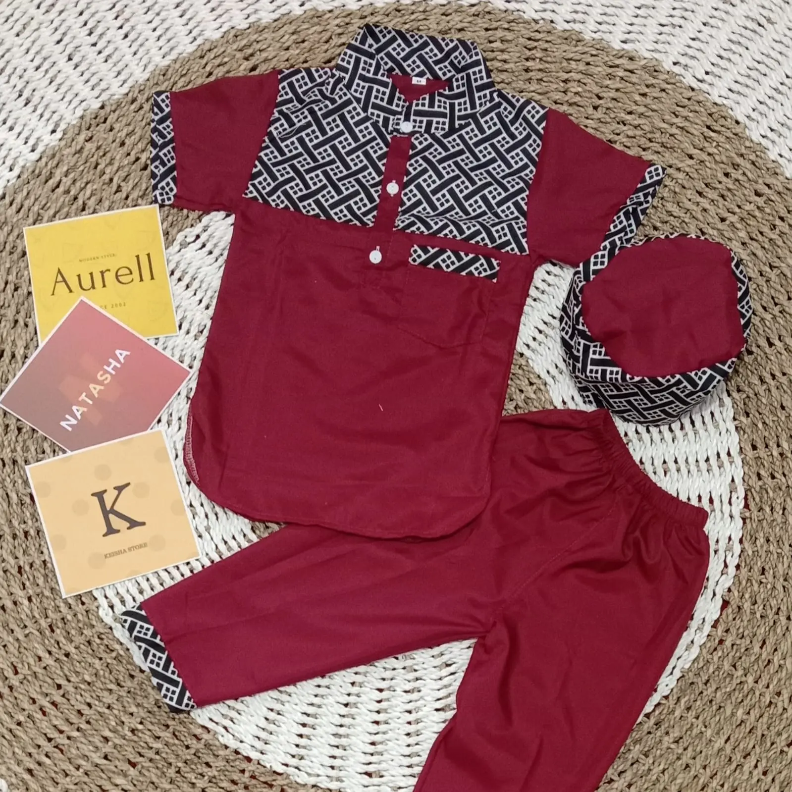 Setelan baju koko anak laki laki motif batik terbaru