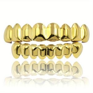 Luxury Tooth Cap, 2 Counts/set Hip Hop Gold Tooth Cap, Fashionable Tooth Cap for Party, Daily Clothing Decor, Party Hats, Masks & Accessories
