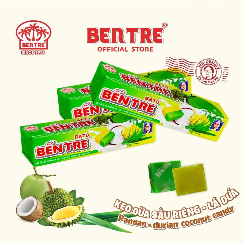 Kẹo dừa Bến Tre Hai Tỏ vị Sầu Riêng Lá Dứa