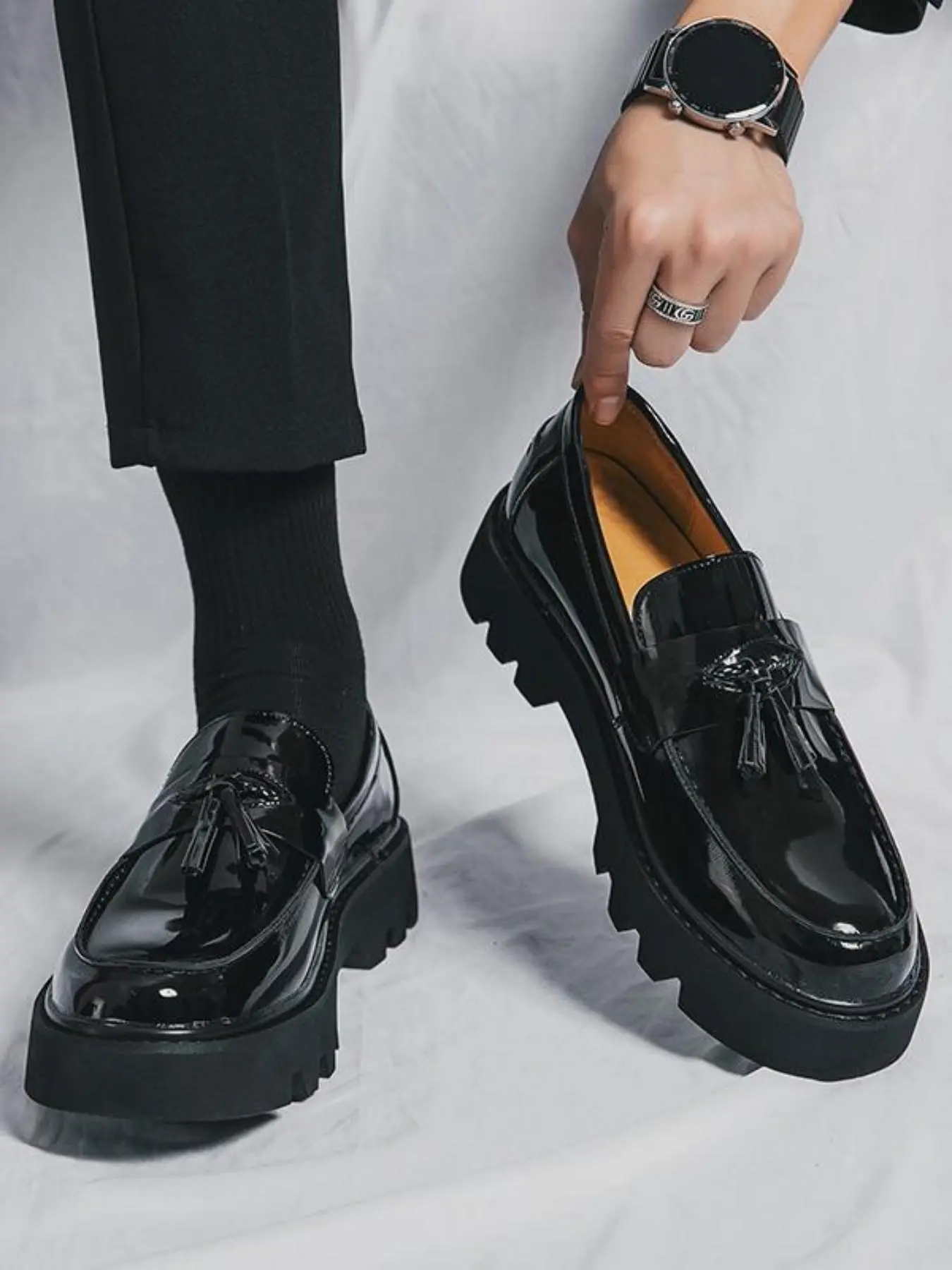 Men's Fashionable Tassel Decor Loafers, Casual Comfortable Round Toe Slip-on Loafers for Daily Wear, Male All-match Shoes for Daily Wear