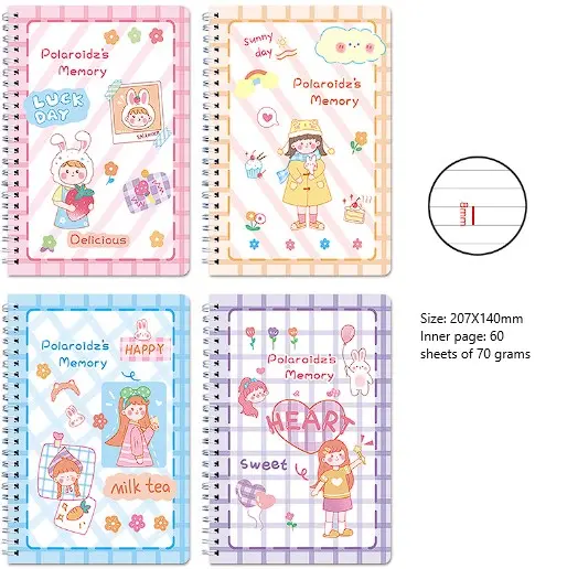 A5 Spiral Notebook Aesthetic Journal Motif 8
