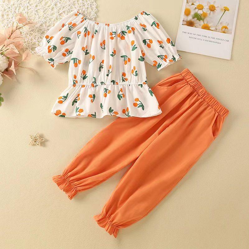 Baju setelan anak perempuan bahan:katun-pakaian anak cewek 2-13th Celana Set Fashion 2