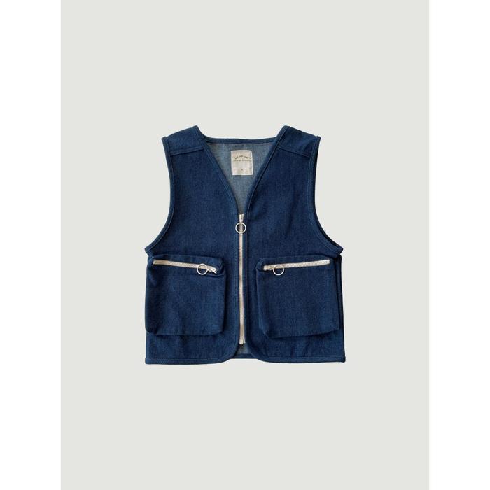 Gambar SABINE AND HEEM - DEX Denim Vest - Dark Blue - Rompi Denim Anak - XS (6-12 MOS) dari sabineandheemofficial Kota Tangerang Selatan 4 Tokopedia