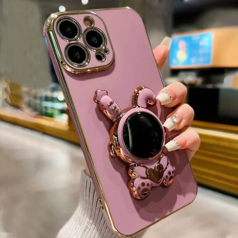 Phone Case with Cartoon Design Stand, Anti-fall Fully Edged Mobile Phone Case, Shockproof Phone Cover for iPhone 15 Pro Max 14 13 Pro 12 Pro 1