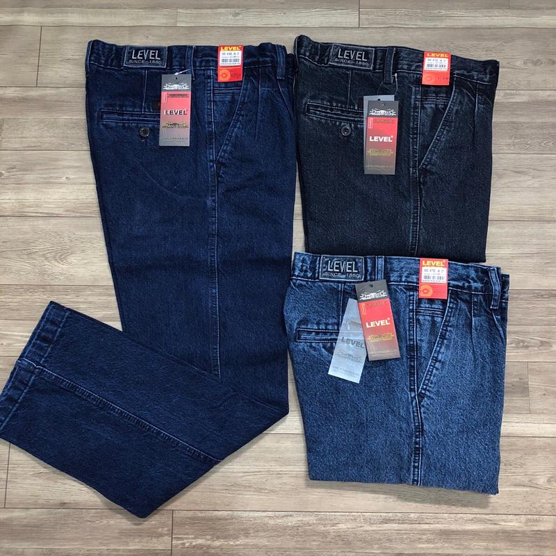 Quần Bò Túi Chéo Nam Trung Niên 2 Ly Dáng Thụng Chất Dày Dặn