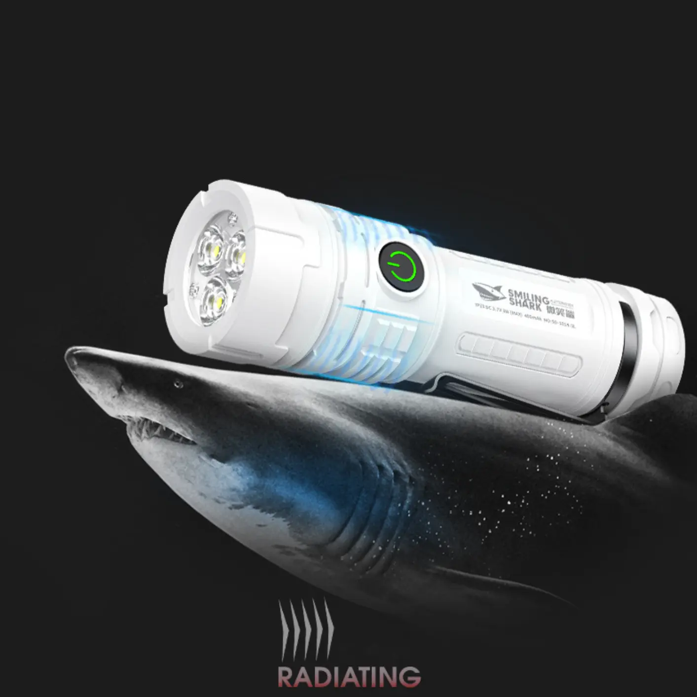 SmilingShark Long Range USB Charging Mode 3 Ultra Bright LED Portable Flashlight  Suitable for outdoor camping hiking home lighting