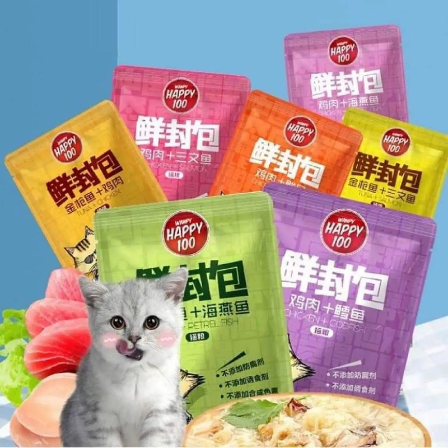 [Combo 15 Gói] Pate Happy 100 Cho Mèo - Combo Pate Wanpy Happy 100 (Mix Vị)