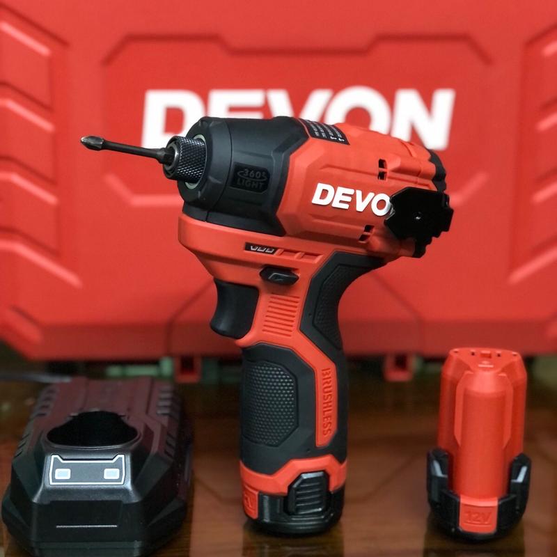 Máy bắn vít DEVON5767-Li-12Q có móc treo pin 2ah cell sam sung bản 2025
