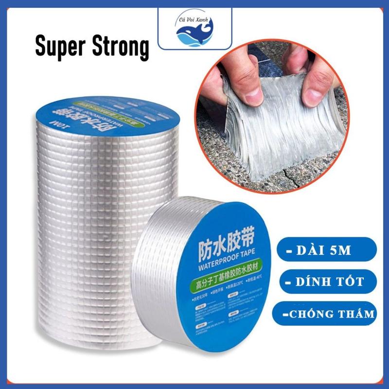 Cuộn băng keo siêu dính, chống thấm nước, dài 5m / Băng keo chống dột / Miếng dán siêu dính chống thấm