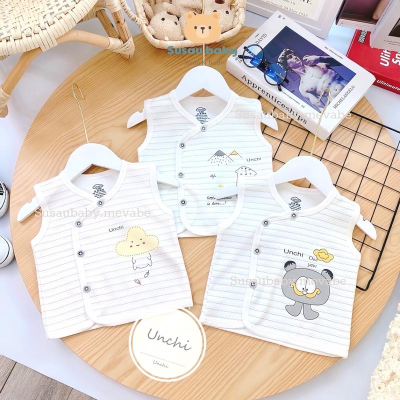 Áo Gile Nỉ Unchi Hoạ Tiết Cho Bé 0-18m