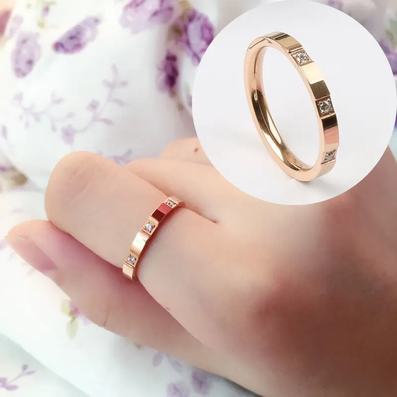 Nhẫn Thép Titan Phong Cách Nhật Bản Và Hàn Quốc, Dành Cho Nữ, Không Phai Màu, Thiết Kế Bầu Trời Đầy Sao, Nhẫn Cặp Đôi, Kim Cương Đơn Giản, Thích Hợp Cho Ngón Trỏ, Dễ Phối Đồ Women Móc Chìa Khoá