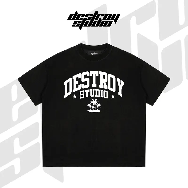 Áo thun BOXY DESTROY STUDIO TREE COCONUT RED T-SHIRT - BOXY Cotton - Destroy Studio Nam Unisex Menswear Cổ Tròn áo  thun 0