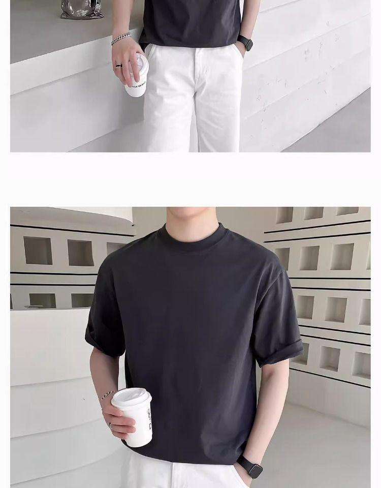 Product Introduction of Áo Thun Nặng Màu Nâu, ngắn Tay Nam, Thương Hiệu Thời Trang Mùa Hè, Dáng Rộng Vừa Vặn, Đơn Giản Và Dễ Phối Đồ, Phong Cách Thường Ngày Cổ Tròn, Áo Tay Lửng 12