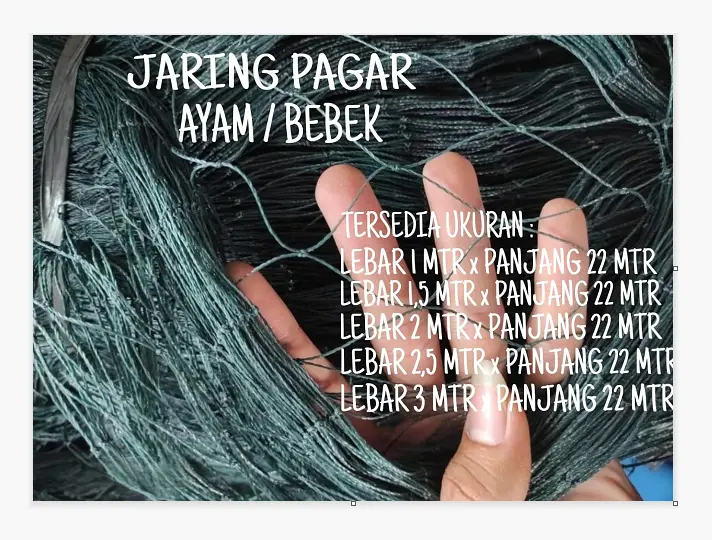 Jaring Pagar Ayam Panjang 22 Mtr x Lebar 1 Mtr / 1,5 Mtr / 2 Mtr / 2,5 Mtr / 3 Mtr Lubang 3,5x3,5 Jaring  Bebek 0