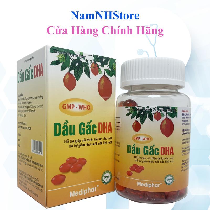 Viên uống Dầu Gấc DHA giúp cải thiện thị lực, giảm nhức mỏi mắt, khô mắt - Hộp 100 viên nang
