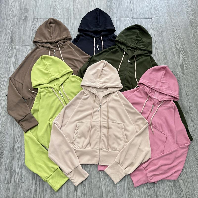 Áo khoác Clover bigsize nữ dáng ngắn có mũ trùm đầu co giãn thoải mái KHOAC5 0