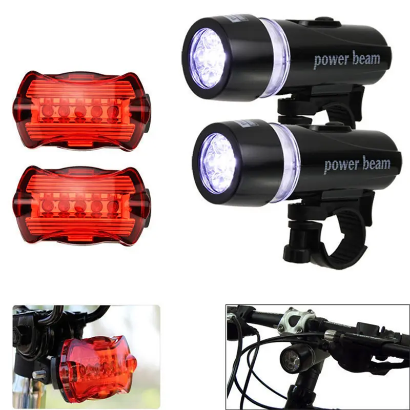 LED Lamp Bike Bicycle Front Head Light +Rear Safety Waterproof Flashlight