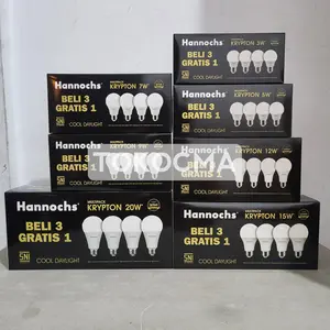 Hannochs PROMO Beli 3 Gratis 1 4in1 Lampu Bohlam LED MultiPack Krypton 3W 5W 7W 9W 12W 15W 20W PAKET ISI 4Pcs Cahaya Putih