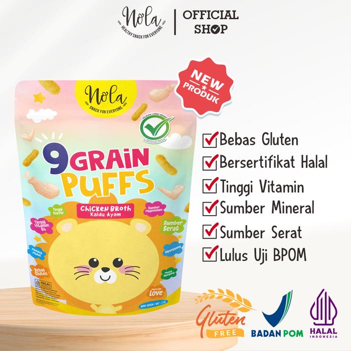 Gambar Nola 9 Grain Puffs Chicken Broth (Rasa Kaldu Ayam) 25 Gram dari VERLINOLA Kota Administrasi Jakarta Selatan Tokopedia