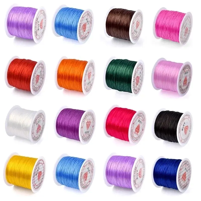 1 Rol Tali Benang Karet Elastis 60 Meter Super Kuat Bahan Craft Gelang Kalung Manik untuk kerajinan Diy