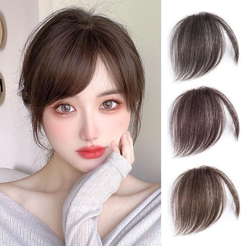 Tóc Người, Liền Mạch, Tóc Mái Nghiêng, Tóc Mái Không Khí Tự Nhiên 3D, Kẹp Nối Tóc Mái Bên, Dành Cho Phụ Nữ 1