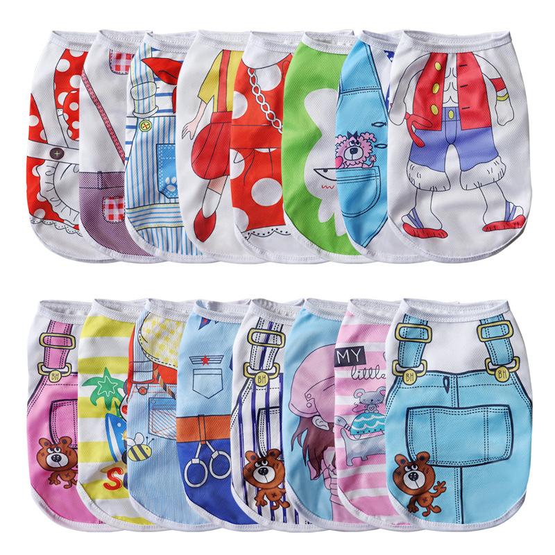 Pet Dogs and Cats Spring and Summer Thin Mesh Cartoon Printed Vests for Small and Medium-sized Dogs Breathable Clothes 1