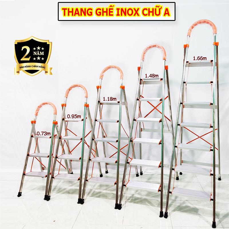 Thang ghế gia đình 3 4 5 6 7 Bậc tay vịn khung inox chắc chắn