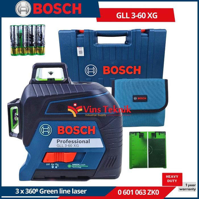 Gambar BOSCH GLL 3-60 XG Laser Line Level Laser Garis Waterpass 30Meter GLL3-60 XG dari Vins Teknik Bekasi Kota Bekasi Tokopedia