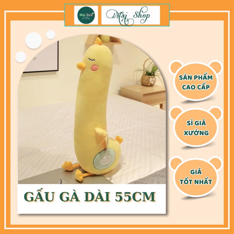 Gấu bông gà dài size 55cm, gà vàng chất liệu vải co giãn 4 chiều Hàn Quốc siêu kute dễ thương