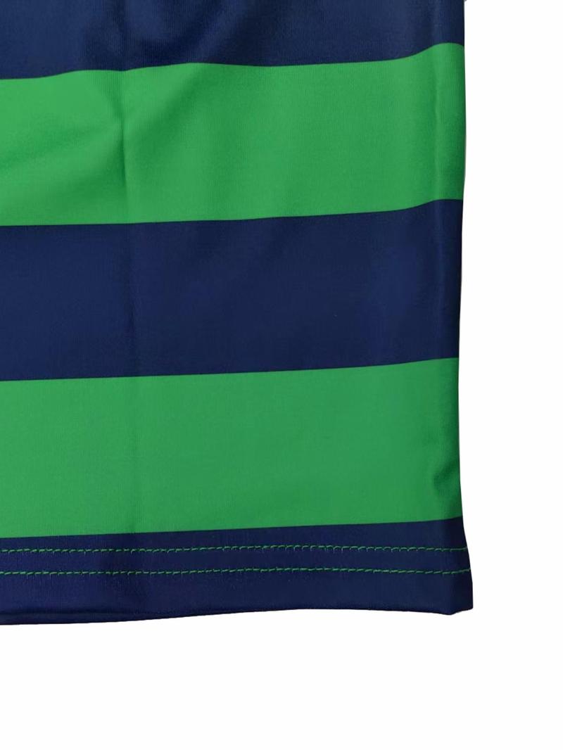 Product Introduction of Women's Colorblock Striped Print Short Sleeve Polo Shirt  & Skirt Two-piece Set, Casual Crop Top & Short Skirt for Summer, Ladies Clothes for Daily Wear 6