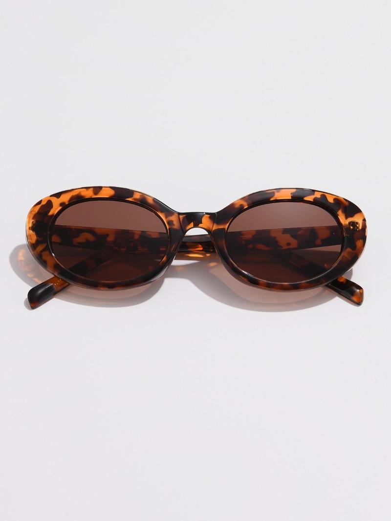 Product Introduction of 1 Pair Simple Sunglasses For Everyday Use, Outdoor Oval Frame Fashion UV Protection Sunglasses, Travel Accessories 8