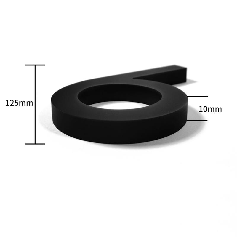 Product Introduction of Address Big Modern Door Alphabet Floating House Number Letters Sign #0-9 Black Numbers 125mm 5 in Home Outdoor 19