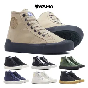 WAMA - Vision High 39 - 44 | Sepatu Pria Wanita Unisex Sneakers Casual Sepatu Lokal Brand Vulcanized Top Local Brand Canvas Shoes