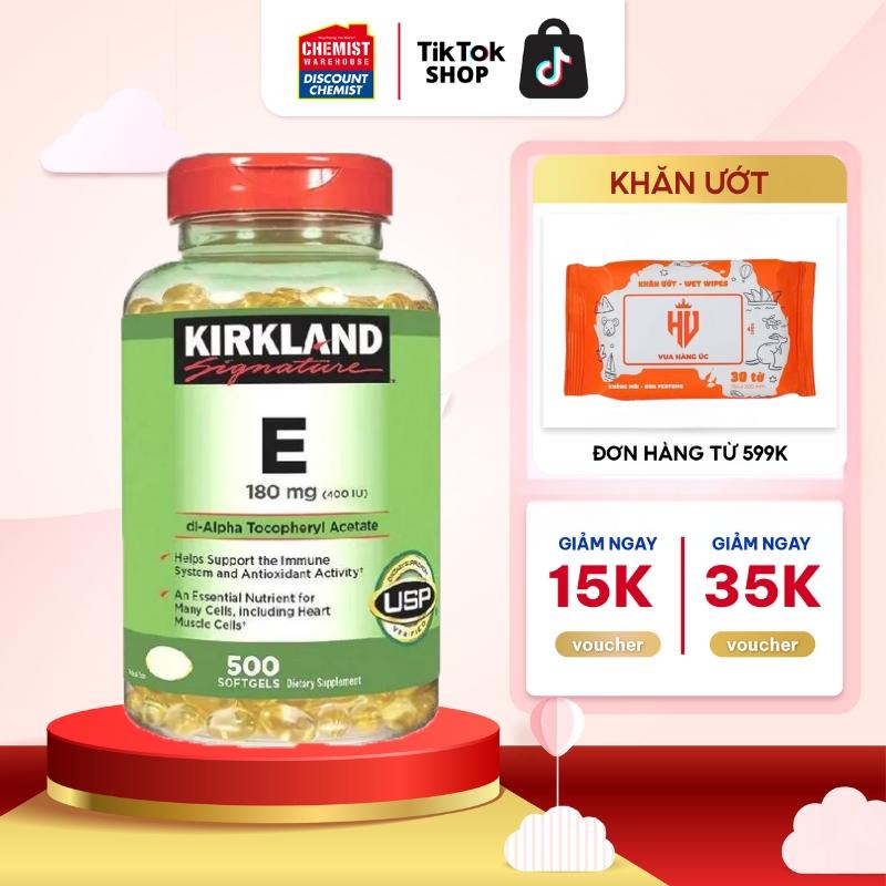 Viên uống bổ sung Vitamin E Kirkland Signature Vitamin E 400 IU 500 viên hỗ trợ làm đẹp da của Mỹ