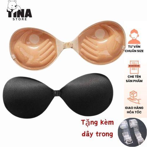 Áo dán ngực cài trước miếng dán nâng ngực tạo khe mút dày 3cm độn gom ngực keo silicone cho ngực lép P29