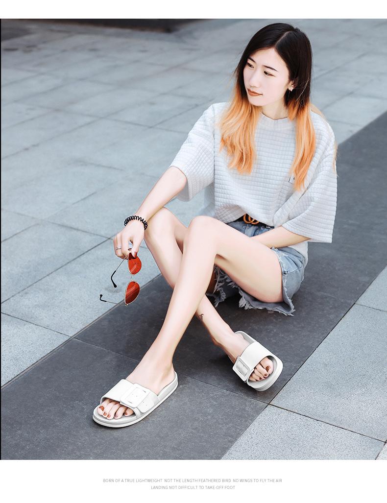 Product Introduction of Women's Slippers New Korean Style Fashion Slippers Outer Wear Internet Hot Casual Home Single Strap Slides Soft Bottom Comfortable Sandals 11