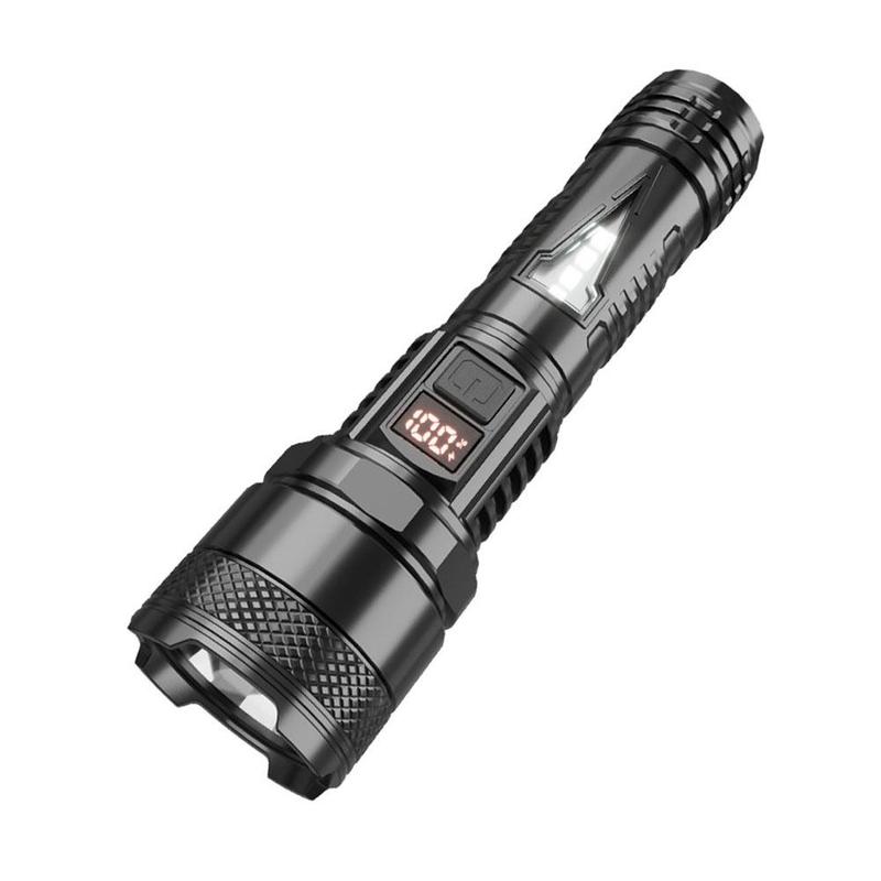 Product Introduction of Đèn pin công suất cao, IPX4 không thấm nước, Có Thể Thu Phóng, với màn hình hiển thị công suất, siêu sáng, pin 1200mAh, thích hợp cho sự cố mất điện, đèn bên COB 21