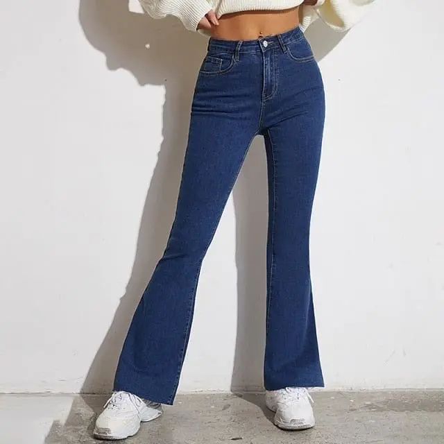 Celana jeans cutbray wanita celana kekinian celana highwaist High Panjang Polos Stretch Loose Vintage Hitam