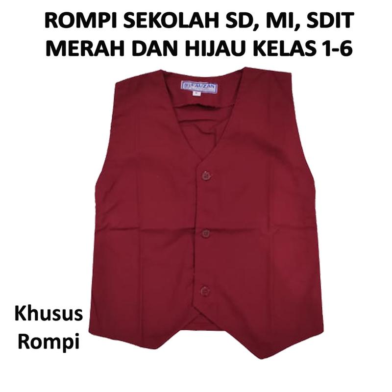 Baju Rompi Sekolah SD-MI-SDIT Warna Merah dan Hijau Kelas 1-6 5