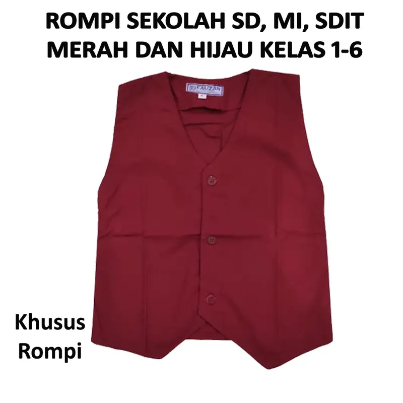 Baju Rompi Sekolah SD-MI-SDIT Warna Merah dan Hijau Kelas 1-6 5