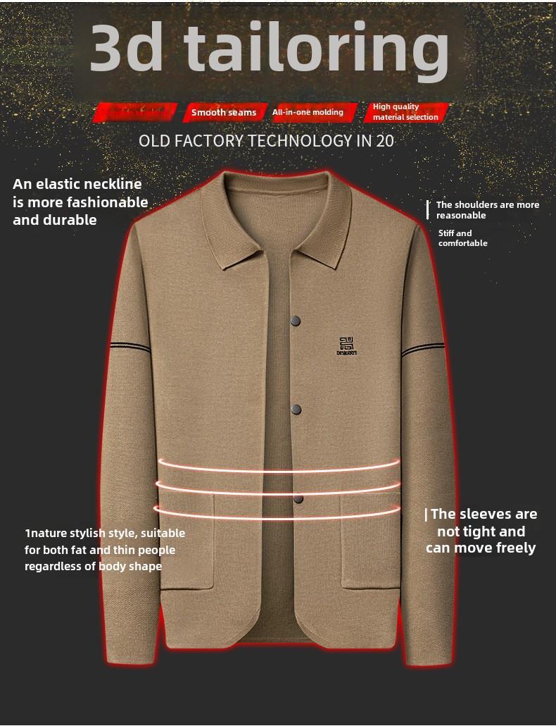 Product Introduction of Cozy High-Density Knit Cardigan for Men: 2024 Autumn Collection Knitwear Menswear Tops Lingerie Knife Longsleeve 8