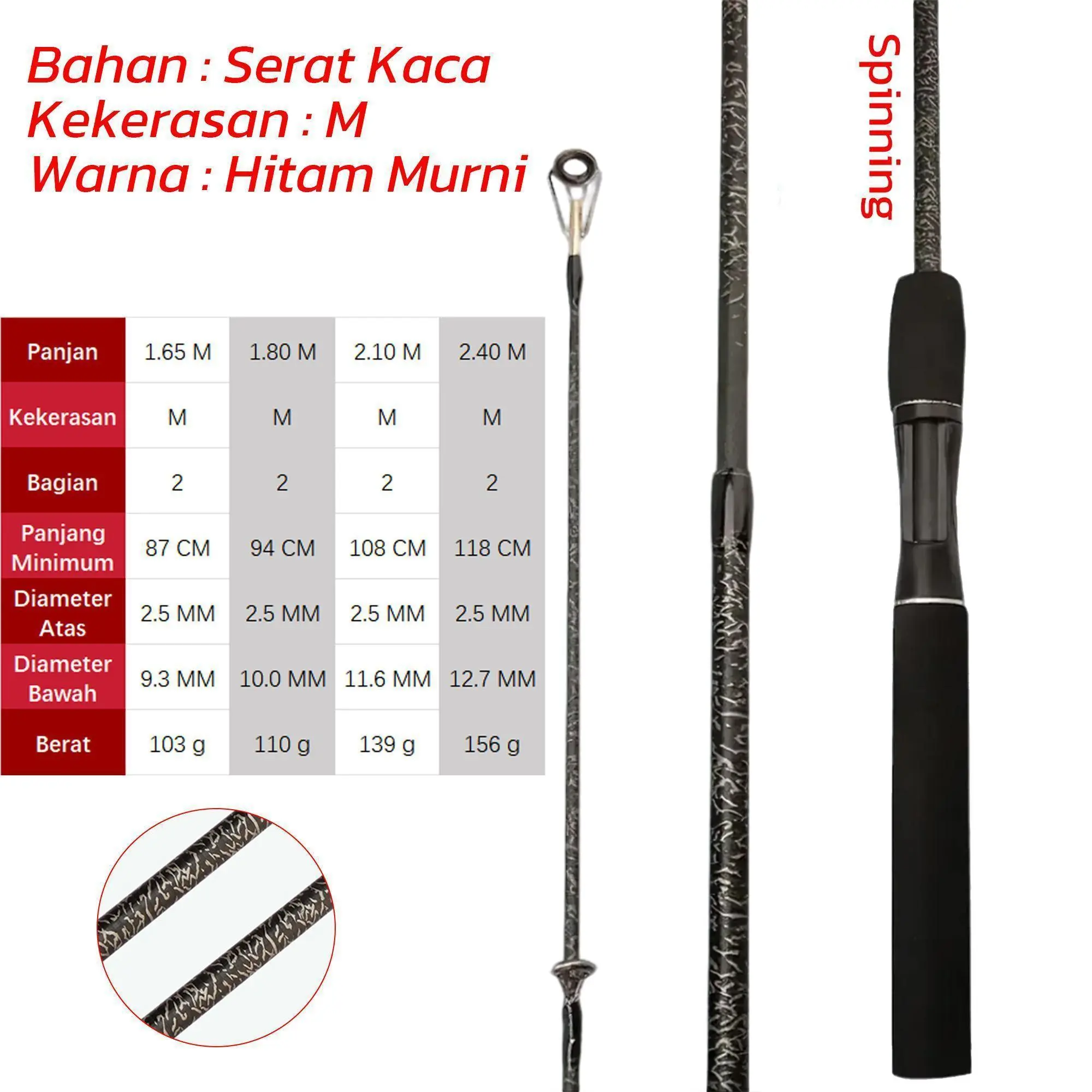 Spinning-M-Serat Kaca-Hitam+Pola