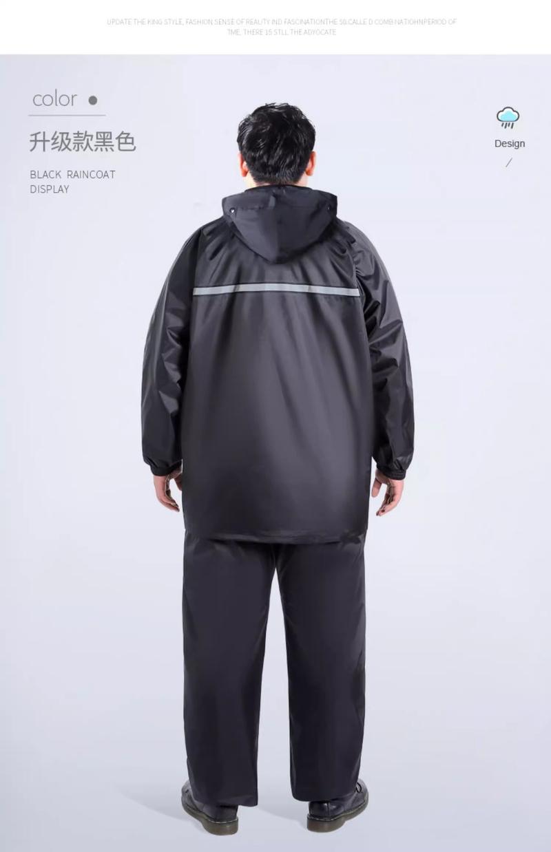 Product Introduction of Raincoat Rain Pants Suit, Extra Large Size, Cycling, Unisex, plus-Sized plus Size, Split Full Body Rainproof Rain Gear, Men's Clothing 14