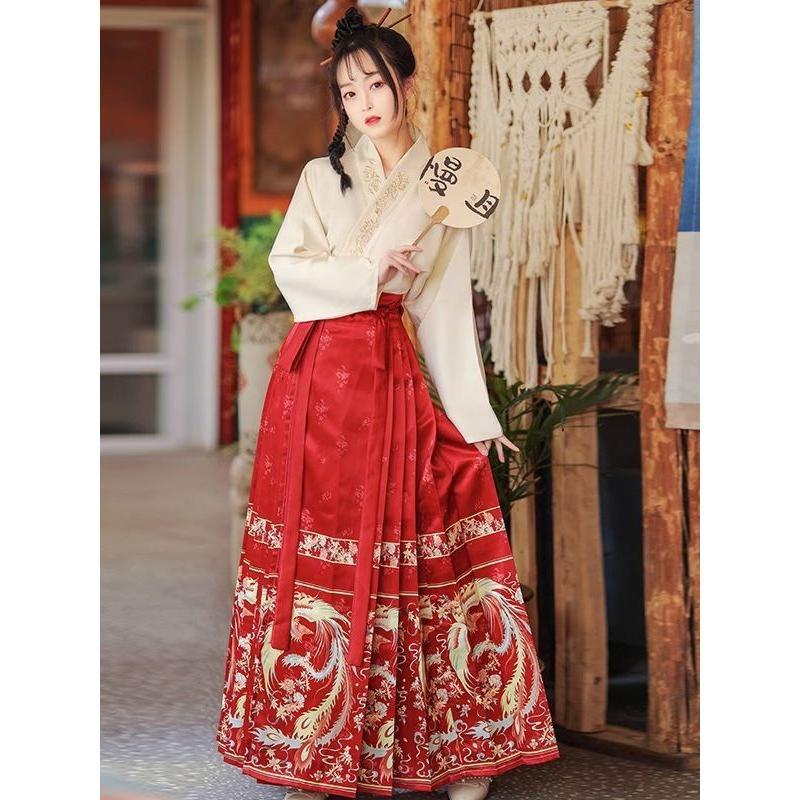 Thời Thanh Xuân Phong Vũ, Hán Phục Nữ, Nguyên Bản Mới, Có Tay Áo Máy Bay, Phong Cách Trung Quốc Mới, Váy Mặt Ngựa Đỏ, Bộ Đồ Mặc Hàng Ngày Của Phụ Nữ Women Dress