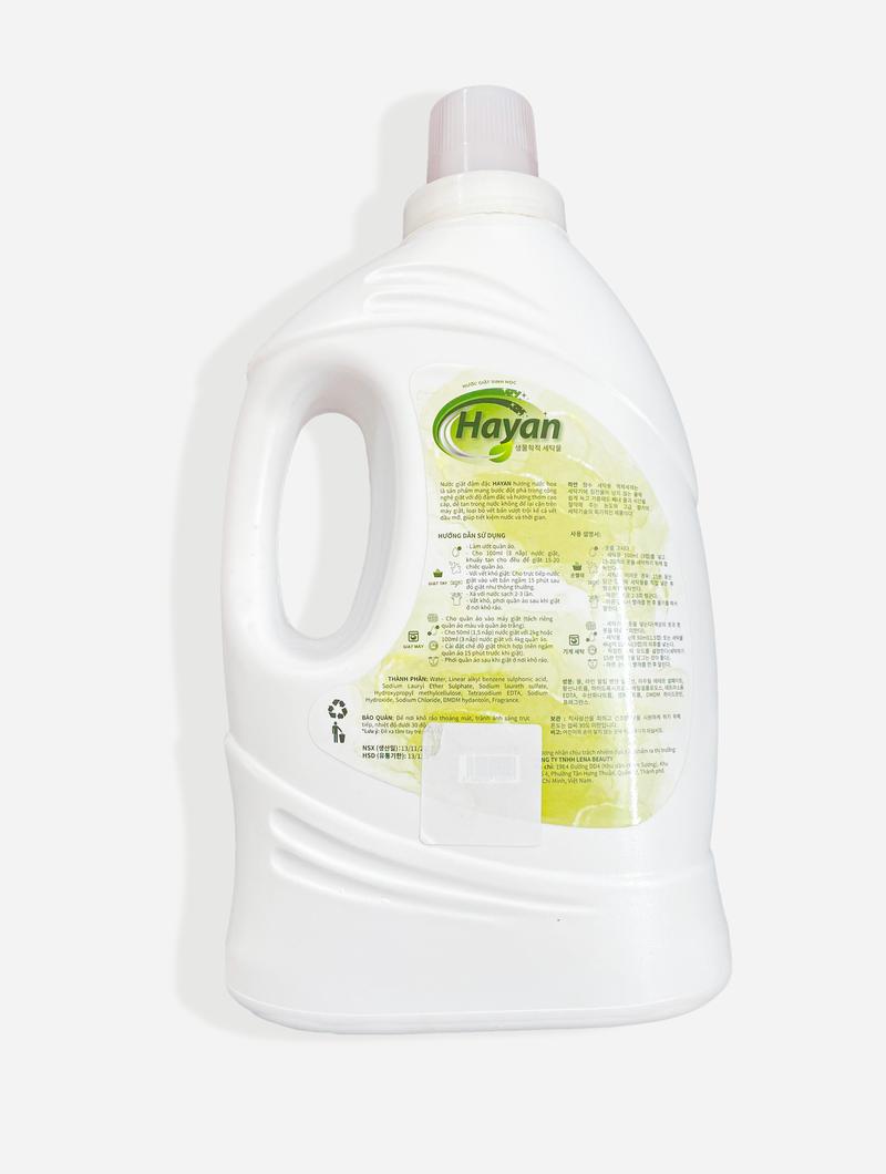 Product Introduction of ( Thùng 2 Can ) Nước Giặt Sinh Học Hayan 2 Trong 1 Giặt Xả Can 3 lít 2 0